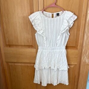 White Ruffled Kids Dress